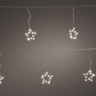 LED svetelný záves - GIRLANDA-HVIEZDY, 3m reťaz, 196xLED, IP20, teplá biela