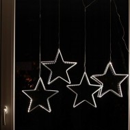 LED svetelný záves - GIRLANDA-HVIEZDY, 3m reťaz, 196xLED, IP20, studená biela