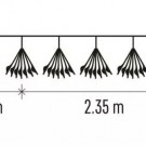 LED svetelná reťaz, 150xLED, svietiace trsy, teplá biela, 230V, časovač, IP20