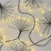 LED svetelná reťaz, 150xLED, svietiace trsy, teplá biela, 230V, časovač, IP20