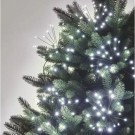 LED svetelná reťaz, 150xLED, svietiace trsy, studená biela, 230V, časovač, IP20