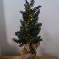 LED vianočný stromček  - svetelná dekorácia, teplá biela, 3x AA, časovač
