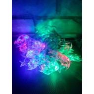 LED svetelná reťaz na batérie, 20x LED, 2,8m, mesiac a hviezda - RGB-viacfarebná