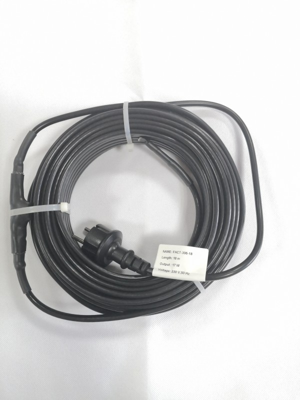 EXTRA PEVNÝ vykurovací kábel na ochranu proti mrazom s TERMOSTATOM IP68 17W/m - 4 m