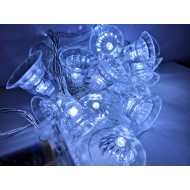 LED zvončeky 20xLED, 3m, 3xAA batérie, studená biela