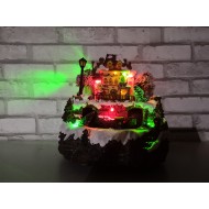 LED svietiaca krajinka na 3x AA batérie s možnosťou zapnutia vianočných piesní