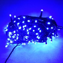PROFI LED vianočné osvetlenie 30m reťaz so zeleným káblom, 300xLED, IP44, modrá - jednofarebné