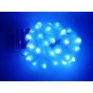 LED vianočné osvetlenie - snehové gule, 4m reťaz, 40xLED, IP20, 3xAA batérie,  modré