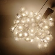 LED vianočné osvetlenie - snehové gule, 10m reťaz, 100xLED, IP20, teplá biela