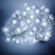 LED vianočné osvetlenie, snehové gule, 10m reťaz, 100xLED, IP20, studená biela