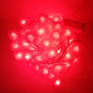 LED vianočné osvetlenie - snehové gule, 10m reťaz, 100xLED, IP20, červená