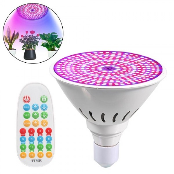 BASIC LED GROW žiarovka na všetky rastliny s ovládačom na stmievanie a načasovanie, ružovo-modrá, 12W, E27, SMD 2835