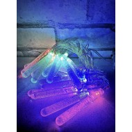 Vianočné dekoratívne osvetlenie - cencúle - 20x LED, 3m,  3xAA batérie, RGB-viacfarebné