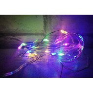 LED vianočné osvetlenie-MINI, 2m, 2xAA batérie, RGB - viacfarebné
