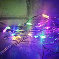 LED vianočné osvetlenie-MINI, 2m, 2xAA batérie, RGB - viacfarebné