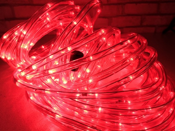 Vianočný LED svetelný had vonkajší, 17m, IP44, červená