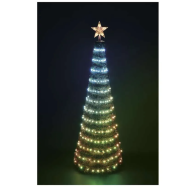 LED vianočný stromček so svetelnou reťazou a hviezdou - RGB - viacfarebný