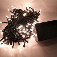 LED vianočné osvetlenie 6m reťaz so zeleným káblom, 140xLED, IP44, teplá biela