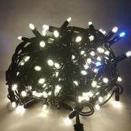 PROFI vianočná EXTRA HRUBÁ LED svetelná reťaz vonkajšia na spájanie FLASH - 200LED - 16,5m teplá biela + cool, IP44