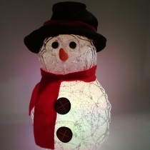 LED vianočný snehuliak menší- svetelná dekorácia, RGB - viacfarebný