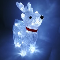 LED vianočný sob - svetelná dekorácia, studená biela