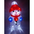 LED vianočný snehuliak - svetelná dekorácia, studená biela
