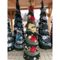 Vianočný stromček s ozdobami a LED svetielkami ZDARMA - 100cm, červenozlatý