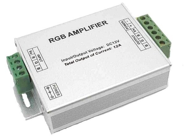 LED RGB zosilovač, 12A, hliníkový